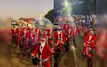 Desfile de Papais-Noéis Ciclistas